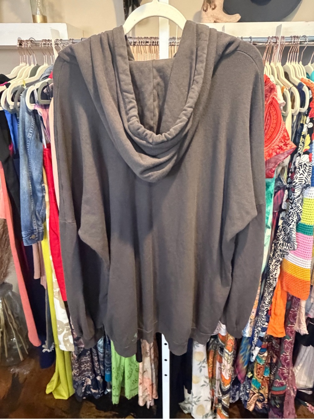 Lauren Moshi Desire Brush Charcoal Peace Sign Paint-Splash Hoodie Dress - Picture 11 of 11